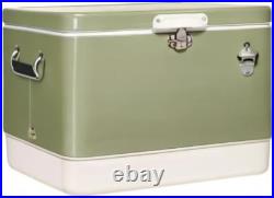 Retro Metal Cooler, 80 Can/54 Qt. Capacity, Hard-Sided, Two Tone, Holds up to 80