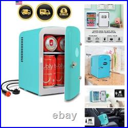 Retro Mini Fridge 4 Liter Green Portable Refrigerator for Bedroom Office Dorm