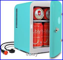 Retro Mini Fridge 4 Liter Green Portable Refrigerator for Bedroom Office Dorm