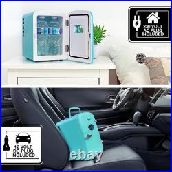 Retro Mini Fridge 4 Liter Green Portable Refrigerator for Bedroom Office Dorm