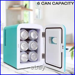 Retro Mini Fridge 4 Liter Green Portable Refrigerator for Bedroom Office Dorm
