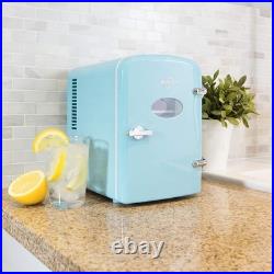 Retro Mini Fridge 4 Liter Green Portable Refrigerator for Bedroom Office Dorm
