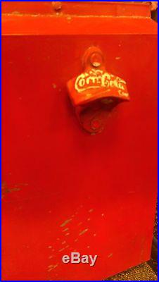 Retro Red Coca Cola Metal Cool Box with 2 Sections Vintage drinks cooler coke