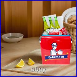 Retro Red Metal Ice Chest Yakimoto 14QT Cooler for Kitchen Household Indoor Use
