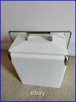 Retro Style BMW LOGO White 14 Qt Metal Beverage Cooler Chest, Opener Read Notes