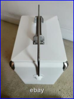 Retro Style BMW LOGO White 14 Qt Metal Beverage Cooler Chest, Opener Read Notes