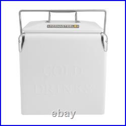 Retro Vintage 14-Qt Portable Ice Chest, Hard Metal Beverage Cooler, Personal