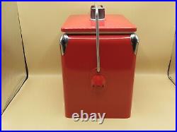 Retro red Metal Coca-Cola ice chest cooler WithBottle Opener 11.5 x 15 x 9
