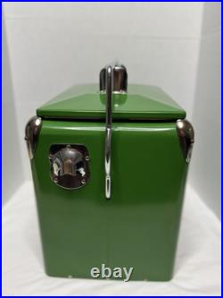 Rolling Rock Carry Cooler Green & White with Bottle Opener USA VINTAGE EUC Rolling Rock Carry Cooler Green & White with Bottle Opener USA VINTAGE EUC