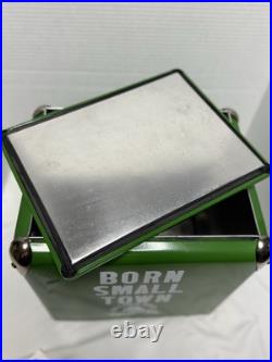 Rolling Rock Carry Cooler Green & White with Bottle Opener USA VINTAGE EUC Rolling Rock Carry Cooler Green & White with Bottle Opener USA VINTAGE EUC