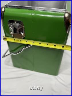 Rolling Rock Carry Cooler Green & White with Bottle Opener USA VINTAGE EUC Rolling Rock Carry Cooler Green & White with Bottle Opener USA VINTAGE EUC