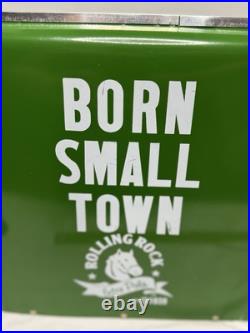 Rolling Rock Carry Cooler Green & White with Bottle Opener USA VINTAGE EUC Rolling Rock Carry Cooler Green & White with Bottle Opener USA VINTAGE EUC