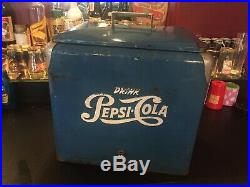 SCARCE VINTAGE SODA AMERICANA Vintage Circa 1950s Pepsi Metal Cola Cooler