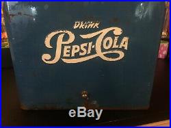 SCARCE VINTAGE SODA AMERICANA Vintage Circa 1950s Pepsi Metal Cola Cooler
