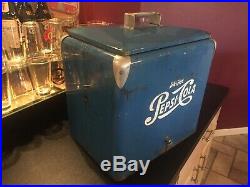 SCARCE VINTAGE SODA AMERICANA Vintage Circa 1950s Pepsi Metal Cola Cooler