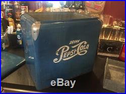 SCARCE VINTAGE SODA AMERICANA Vintage Circa 1950s Pepsi Metal Cola Cooler