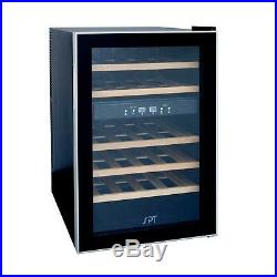 SPT WC-2463W-24-bottle Dual-Zone Thermo-Electric Wine Cooler withWooden Shelves