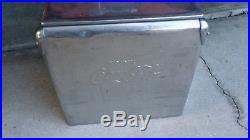 STAINLESS STEEL COCA COLA COOLER, COKE VINTAGE Old Metal Ice Chest Clean Sign
