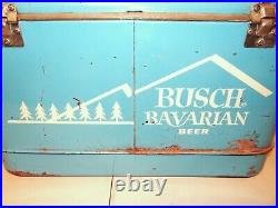 Scarce 1950s Vtg Anheuser Busch Bavarian Beer Cooler Metal Ice Chest Rat Rod