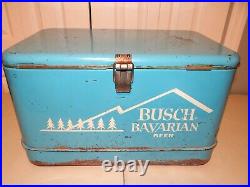 Scarce 1950s Vtg Anheuser Busch Bavarian Beer Cooler Metal Ice Chest Rat Rod AB