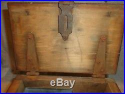 Scarce Antique Wooden Lunch, Bottle Cooler with Zinc Metal Ice Holder Insert