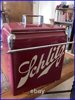 Schlitz Brewing Company Beer Metal Cooler Chest with Opener Absolutely Beautiful