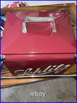 Schlitz Brewing Company Beer Metal Cooler Chest with Opener Absolutely Beautiful