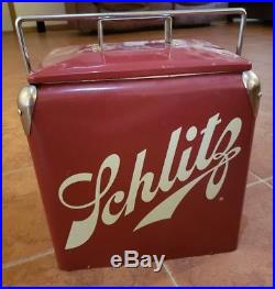 Schlitz Cooler with Handle Vintage Metal Repro Ice Chest Beer Advertising