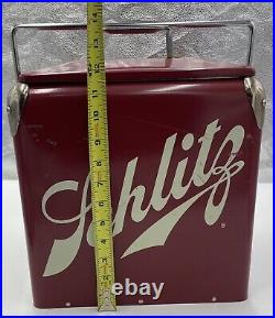 Schlitz Red Metal Cooler Used Very Cool FREE SHIPPING