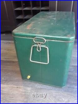 Sexton Stakool Ice Chest Cooler Green Vtg 1950s Metal Inside And Out Vintage