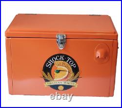 Shock Top Belgium White Orange Metal Cooler 18x12 (OD) Ice Chest Box EUC