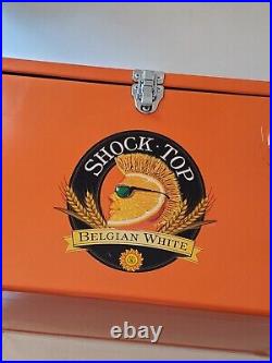 Shock Top Belgium White Orange Metal Cooler 18x12 (OD) Ice Chest Box EUC