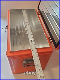 Shock Top Belgium White Orange Metal Cooler 18x12 (OD) Ice Chest Box EUC