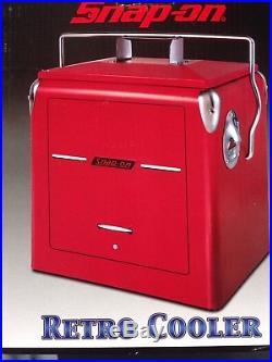 Snap On Tools Red Powder Coated Metal Retro Cooler With1946 Snap On Tl chst accent