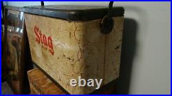 Stag Beer Griesedieck Western Brewery Belleville IL Vtg Metal Cooler Ice Chest
