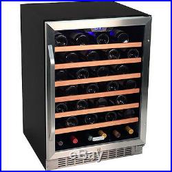 Stainless Steel 53 Bottle Built-In Wine Cooler, Compact Chill Cellar Refrigerator
