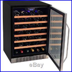 Stainless Steel 53 Bottle Built-In Wine Cooler, Compact Chill Cellar Refrigerator