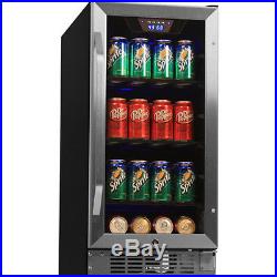 Stainless Steel 80 Can Beverage Cooler Compact Fridge Free-Standing / Built-In