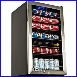 Stainless Steel Beverage Refrigerator Compact Drink & Wine Cooler Mini Fridge