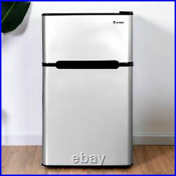 Stainless Steel Refrigerator Small Freezer Cooler Fridge Compact 3.2 cu ft. Unit