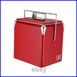 Stainless Steel Retro Cooler, Vintage Metal cooler, Antique Beverage Red Stainless Steel Retro Cooler, Vintage Metal cooler, Antique Beverage Red