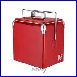 Stainless Steel Retro Cooler, Vintage Metal cooler, Antique Beverage Red Stainless Steel Retro Cooler, Vintage Metal cooler, Antique Beverage Red