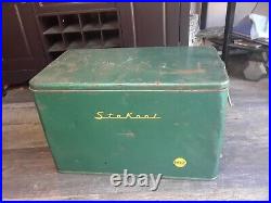 Stakool Ice Chest Cooler Green Vtg Vintage Sexton 1950s Metal Inside And Out