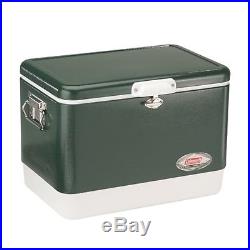Steel Coleman Cooler Belted Vintage 54 Qt Ice Chest Camping Metal Outdoor New