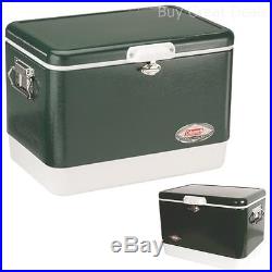 Steel Coleman Cooler Belted Vintage 54 Qt Ice Chest Camping Metal Outdoor Store