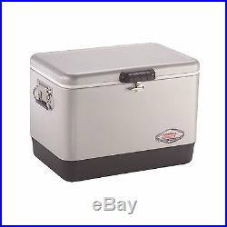 Steel Cooler Coleman Camping Ice Chest Vintage Stainless Steel Outdoor 54 Quart