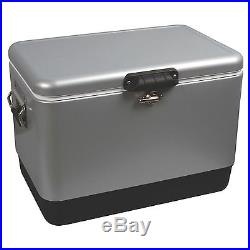 Steel Cooler Coleman Vintage Stainless Steel Camping Outdoor Ice Chest Quart NEW