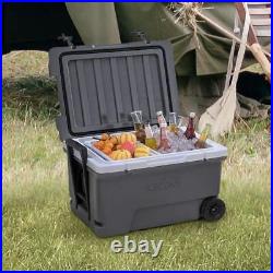 Sunjoy Patio Coolers Outdoor Solar Impact Resistant 60-Quart Castlerock Grey