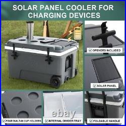 Sunjoy Patio Coolers Outdoor Solar Impact Resistant 60-Quart Castlerock Grey