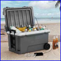 Sunjoy Patio Coolers Outdoor Solar Impact Resistant 60-Quart Castlerock Grey